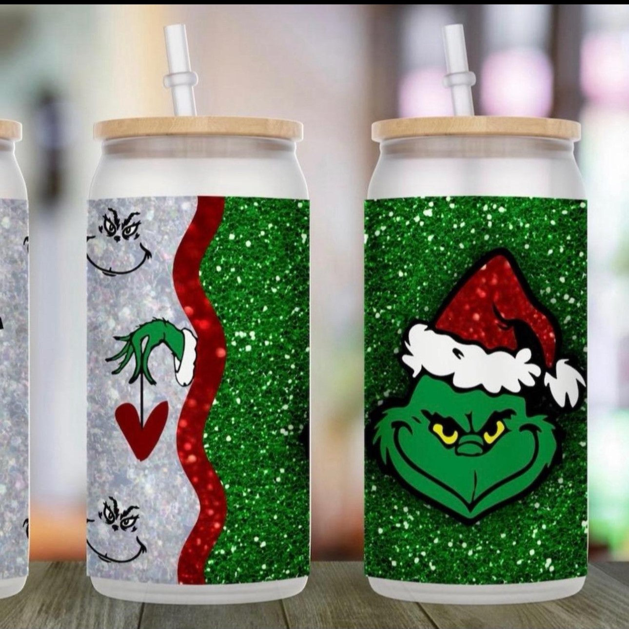 Grinch Can Glass