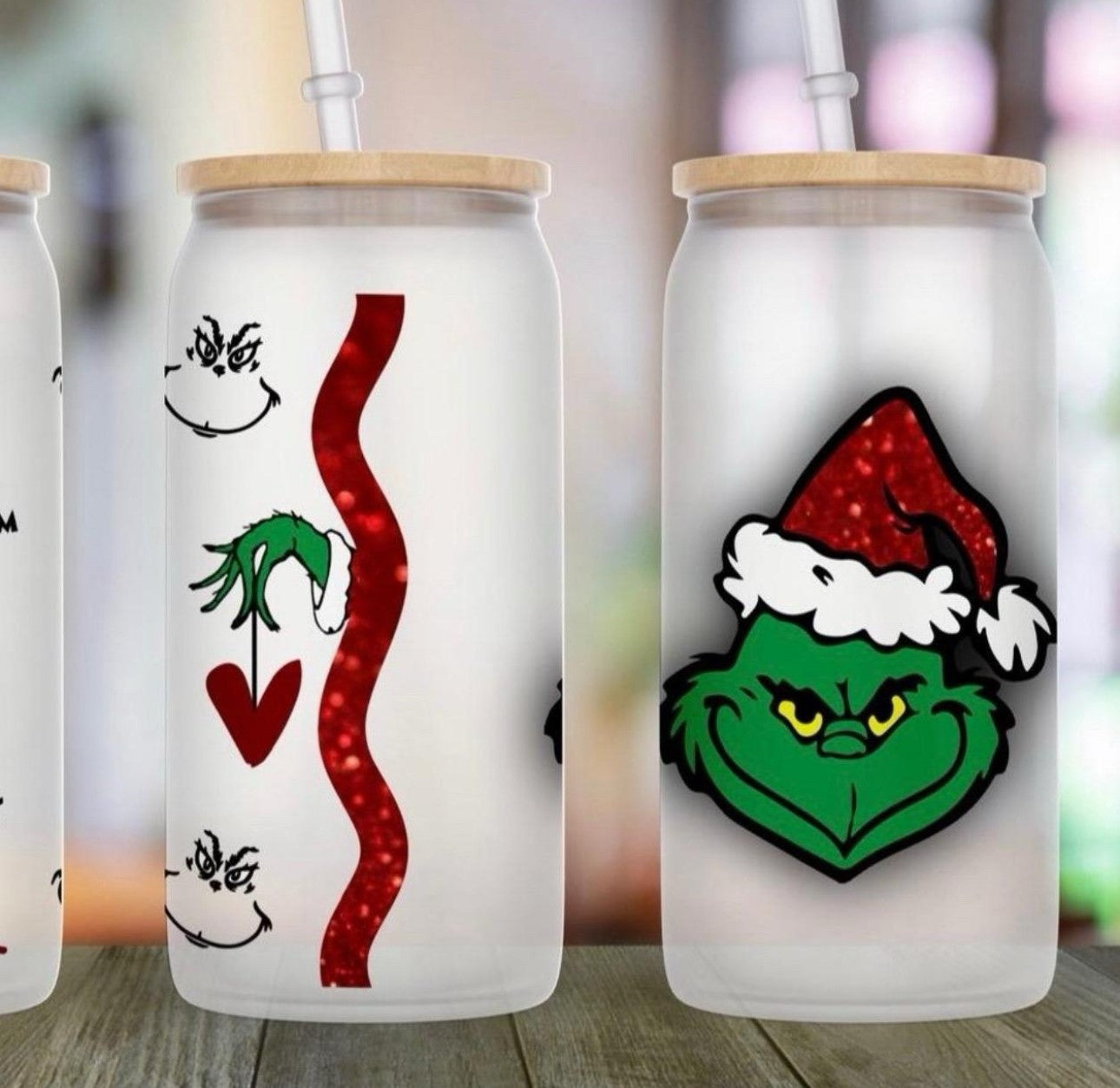 Grinch Can Glass