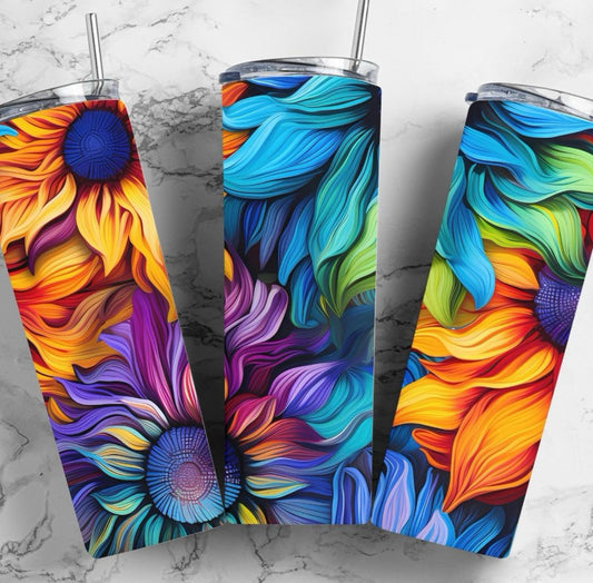 Neon 3D Flower Tumbler