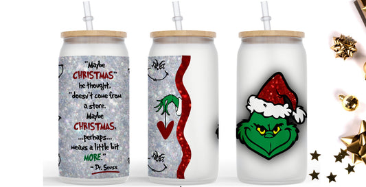 Grinch Can Glass